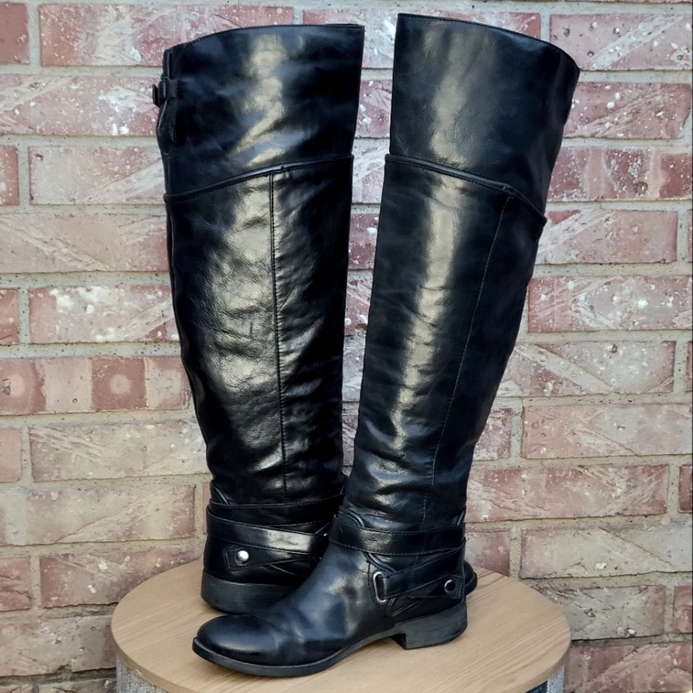 Luxury Rebel Luma Tall Leather Boots Black